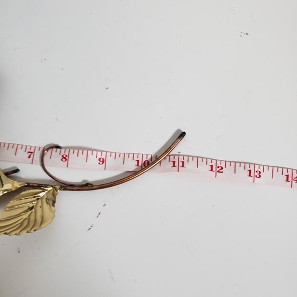 Vintage Metal Floral Wall Decor Brass & Copper Dogwood Flower Leaf MCM Set Of 4 - Picture 7 of 11